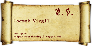 Mocsek Virgil névjegykártya